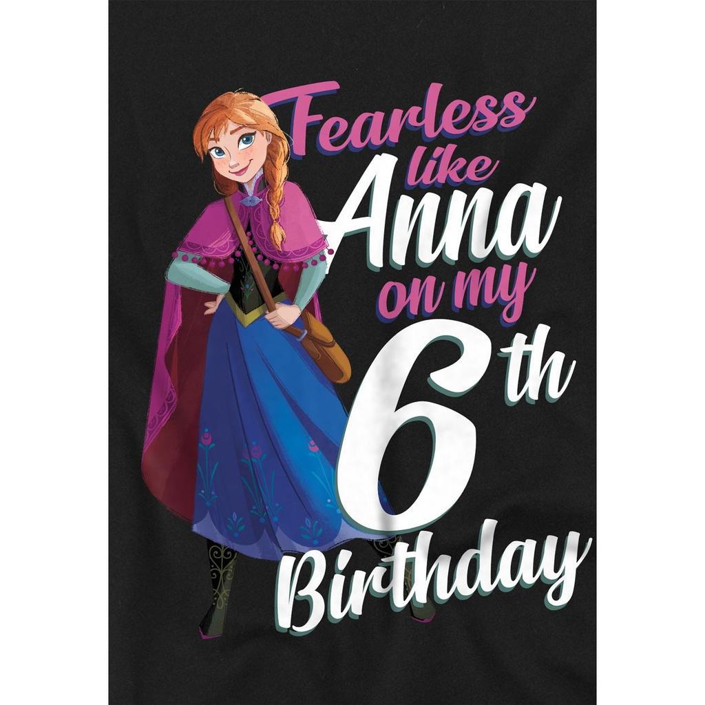Frozen Childrens/Kids Fearless Like Anna 6th Birthday T-Shirt