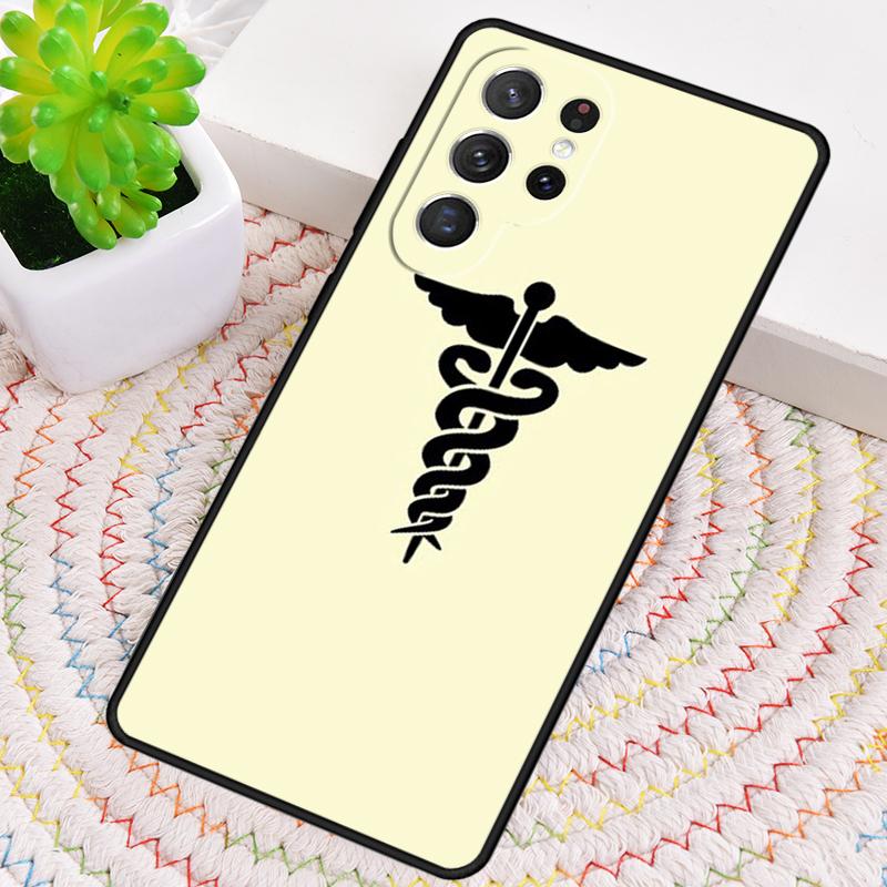 Medizinische Schlangen Krankenschwestern Kaduceus Flagge Silikon Handyhülle Für Samsung Galaxy note 10 pro S26 S25 S24 S23 S22 S21 Plus Ultra Hülle
