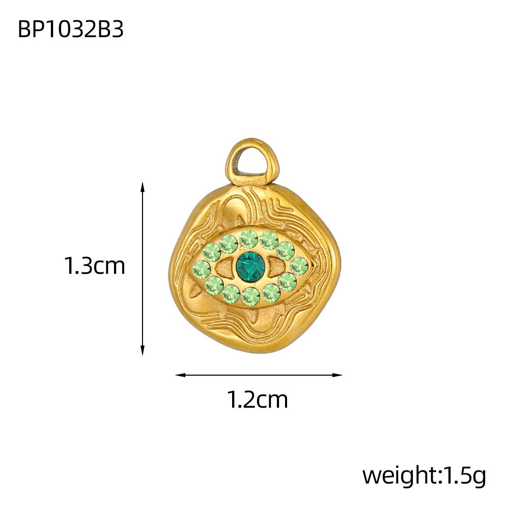 CARLIDANA Fashion Jewelry Pendants Charms Gold Plated Colorful Zircon Evil Eye Stainless Steel Charms for Jewelry Making