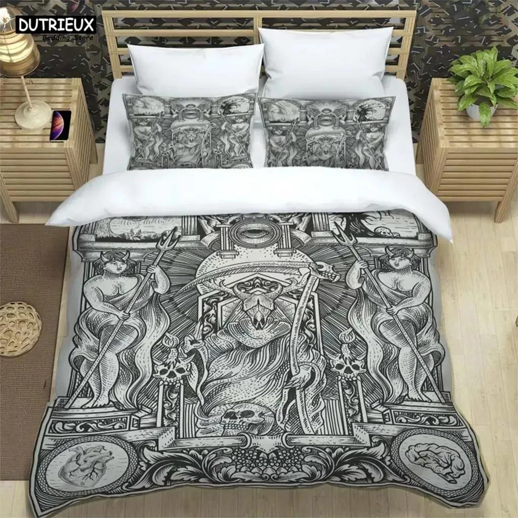 Medieval Dark Retro Digital Print Polyester Bedding Sets Boys Bed Linen Set For Teens Queen Bedding set Bed Comforter Set