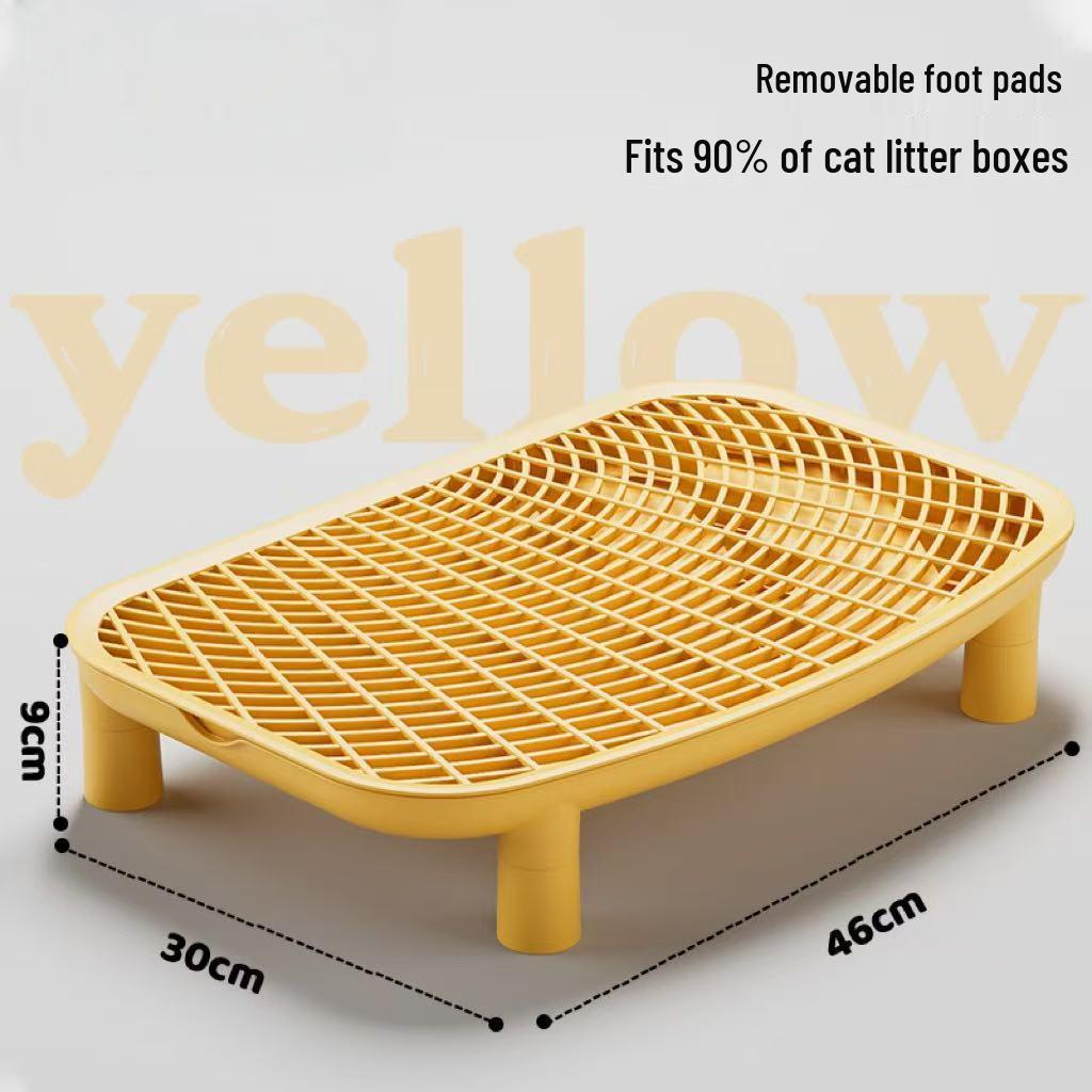 

Міжкордонний килимок для котячого туалету проти розсипання з покращеним двошаровим контролем піску жовтий