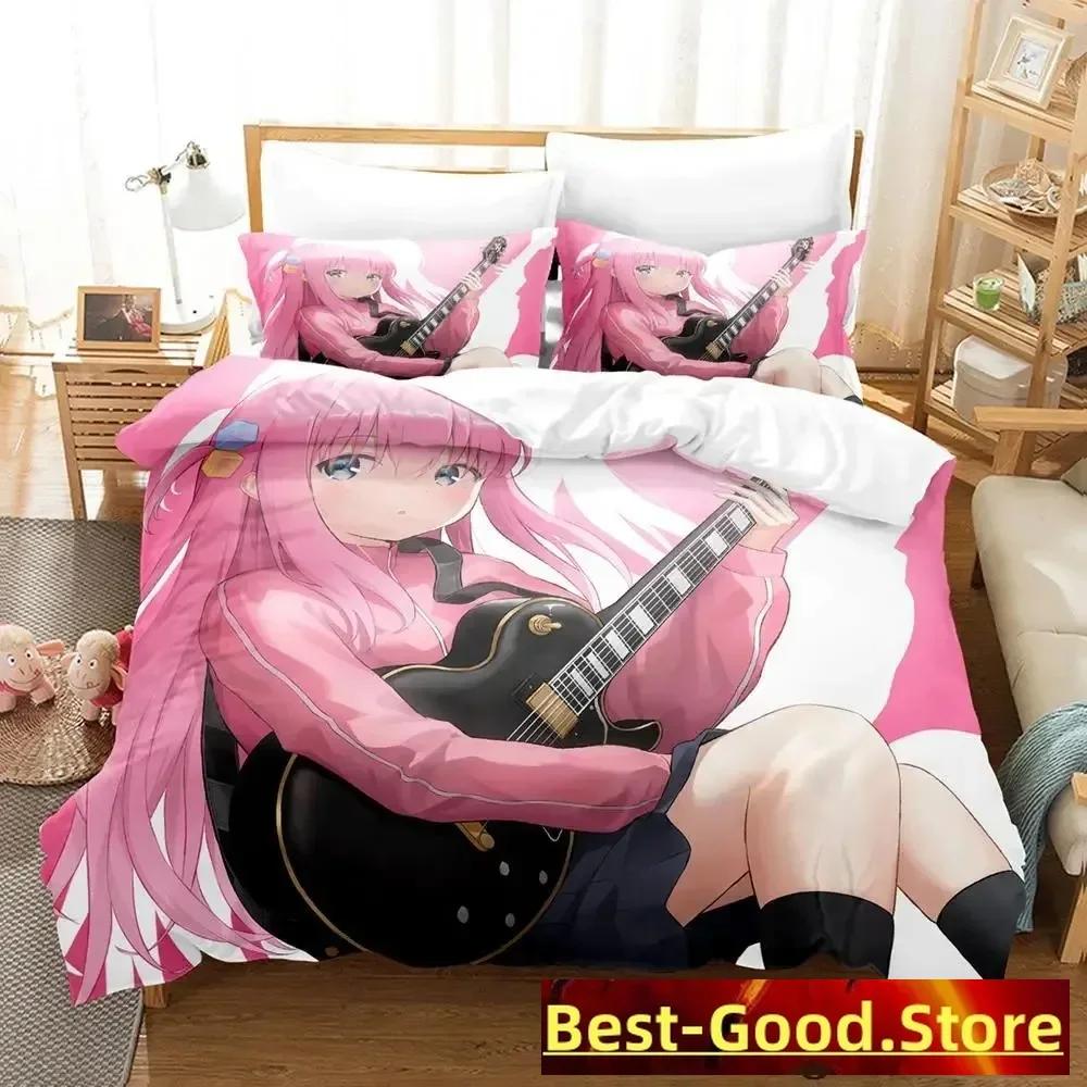 Gotou Hitori Bedding Set Single Twin Full Queen King Size Bed Set Adult Kid Bedroom Duvetcover Sets Anime Parure De Lit Bed