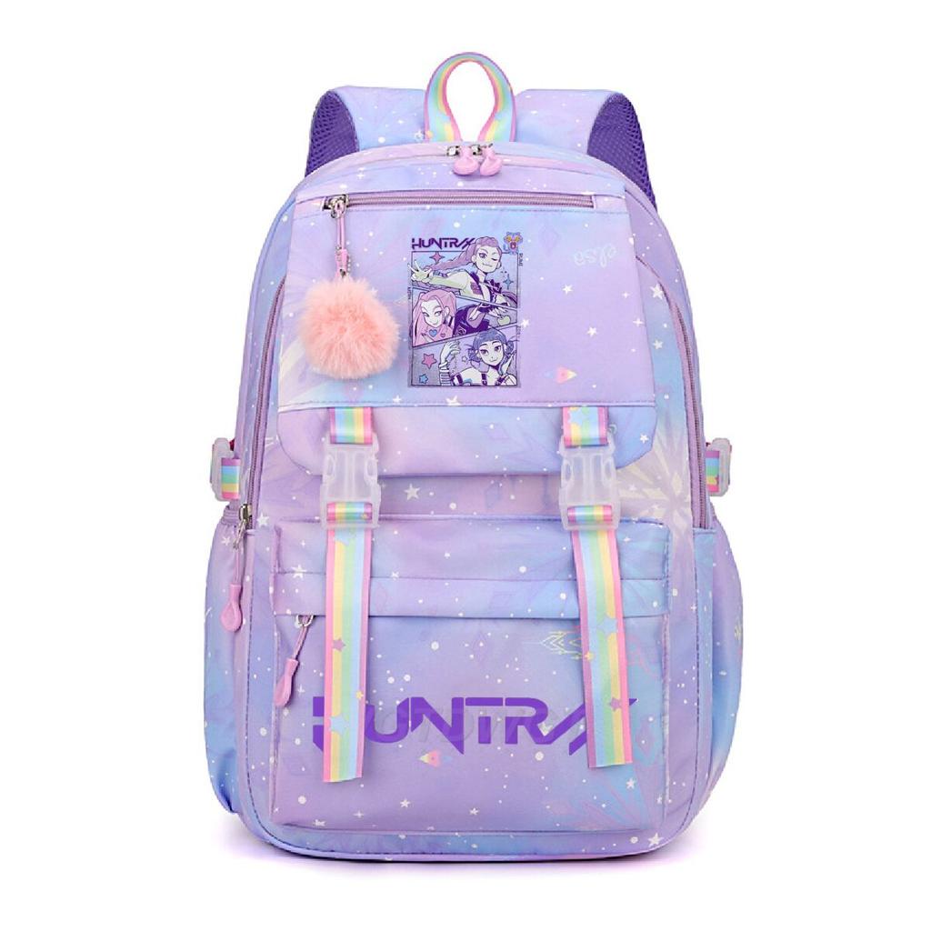 K-Pop Demon Hunters School Bag Kids Students Huntrix Girl Rainbow Dual-Shoulder Bag Boys Laptop Rucksack Outdoor Shouler Bag