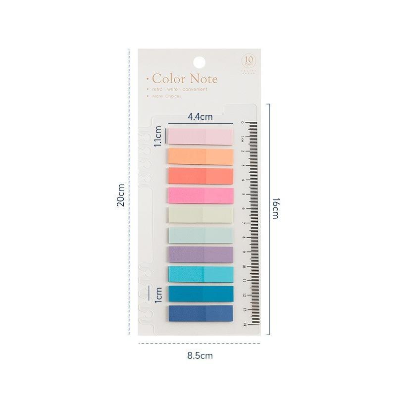 Solid Color Sticky Note Index Label Book Notebook Page Marker Paper Bookmark Tearable Waterproof Stationary Stickers