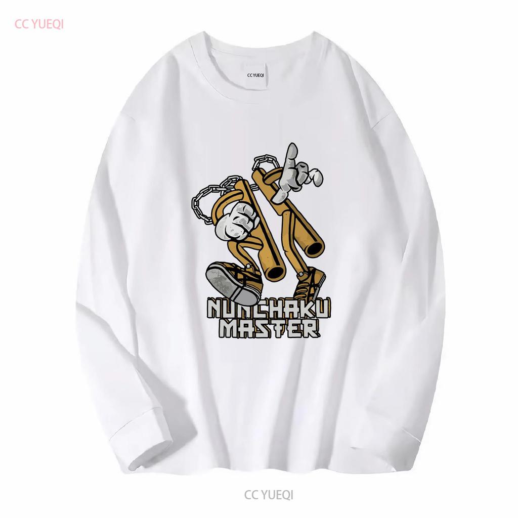 Nunchaku Cartoon Kobudo Master T Shirt nunchuks chainsticks chuka sticks Karate Martial Art Shop long or short sleeves vintage