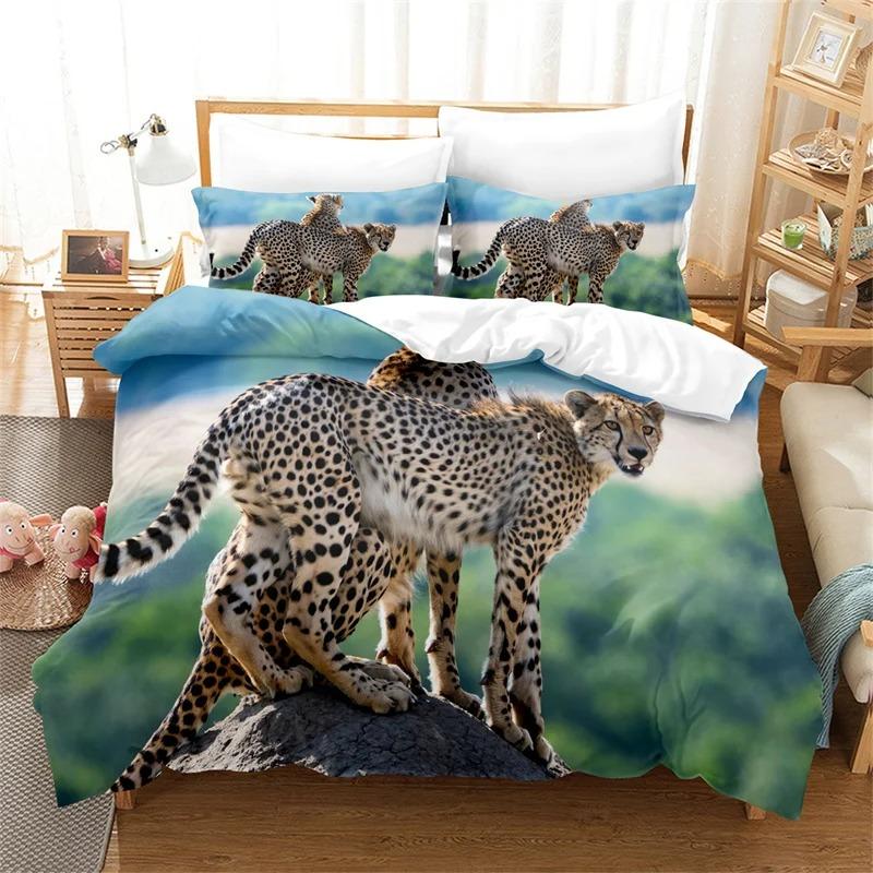 Lion, Tiger, Leopard Bedding Set Boy Duvet Cover Set 3d Queen Size Bed Linen Fashion Print Comforter Cover Bedding Sets Bed Set