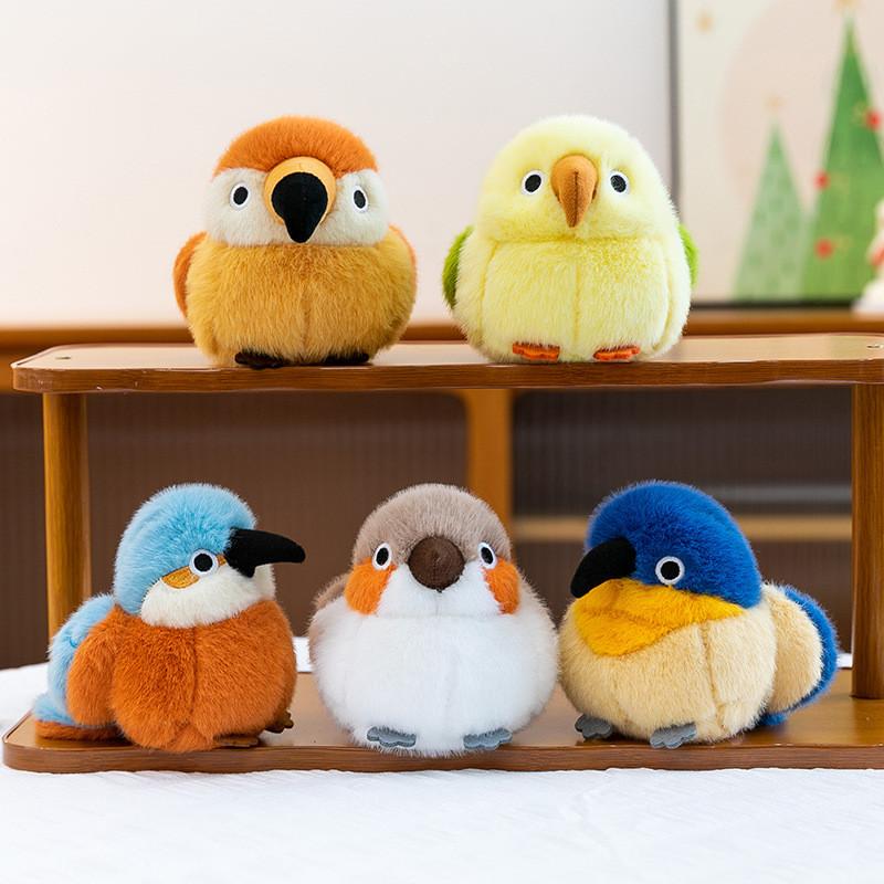 Peluche d'Oiseau Mignon Moineau Perroquet Animal Décoration de Jardin Cadeau Pour Enfants et Adultes