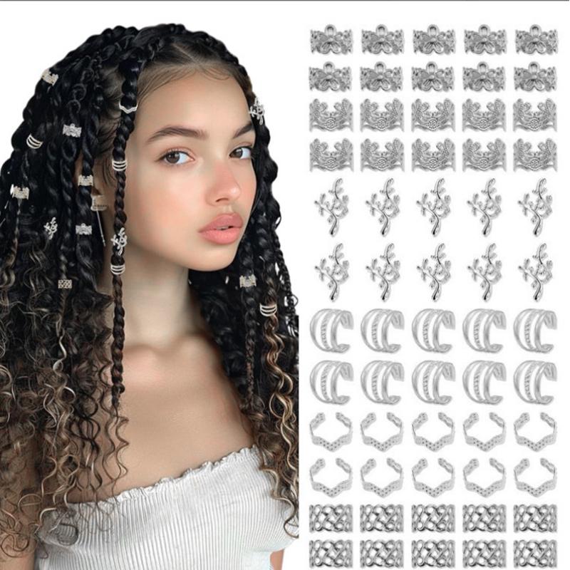 Legierung Gold Silber Zopf Haarring Dreadlock Haarring Hippie Stil Haaraccessoires Loc Haar Schmuck Für Zöpfe Für Mädchen Frauen