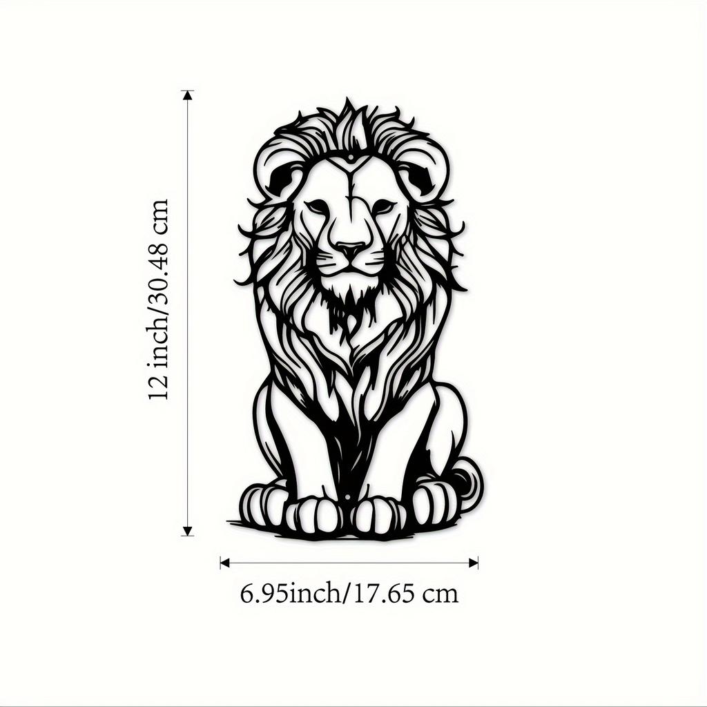 Wrought Iron Lion Head Wall Decor Farmhouse Rustic Metal Art Gift for Cabin Housewarming Halloween Christmas New Year