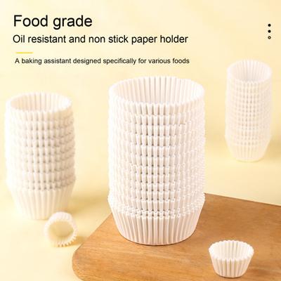 1 Set Muffin Cup Food Grade Waterproof Oilproof Non-stick White Mini Cupcake Paper Liner Dessert Baking Tool Kitchen Gadget