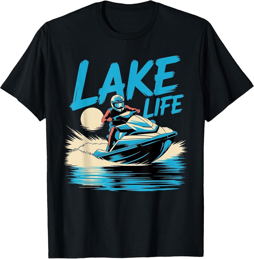 Humorous Jet Ski Design T-Shirt for Water Sports Enthusiasts