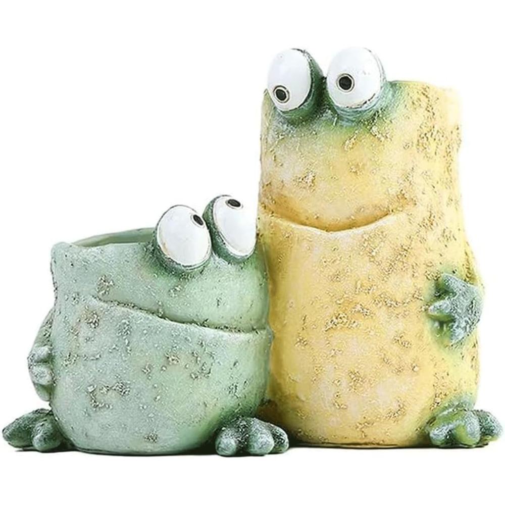 Cartoon Frog Flower Container Cute Frog Succulent Pot Small Frog Planter Ornament for Indoor Plants