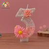 Number Shaped Birthday Candle with Decorative Floral Design for Cake Decoration and Party Use Suitable for Baking and Celebrations 0-9 Digit Options