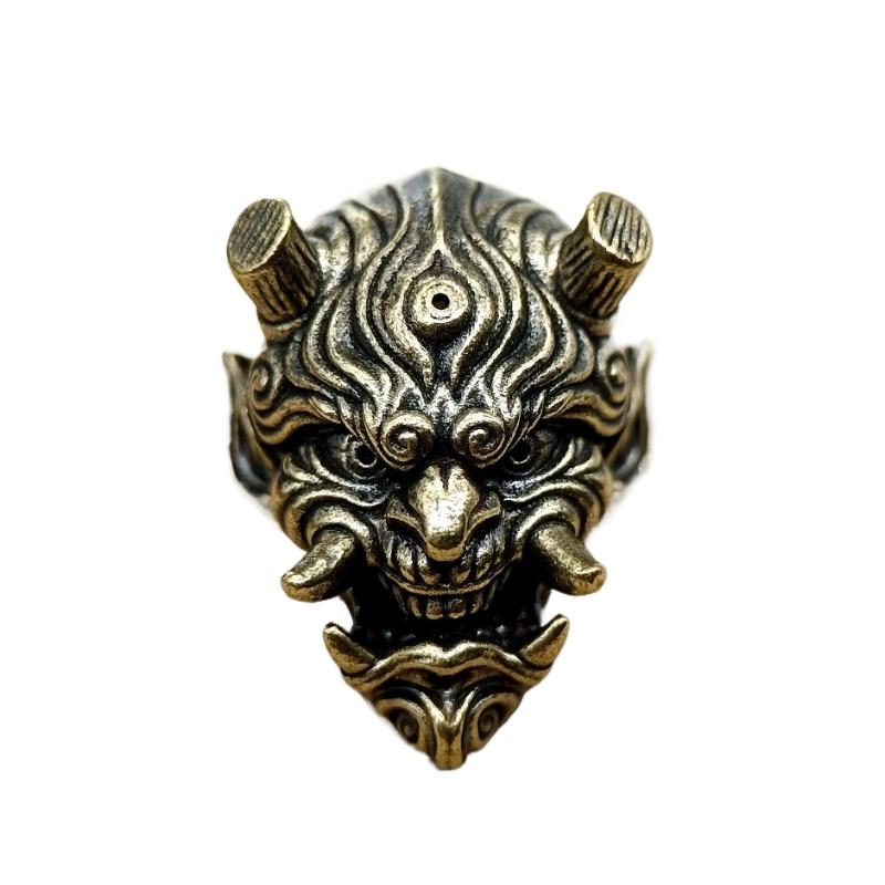 1/2Pcs Prajna Skull Head Brass Knife Beads Charms for DIY Woven Bracelets Lanyard Pendants EDC Outdoor Tool Hangings Accessories