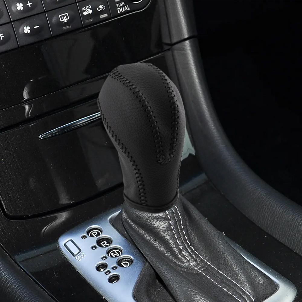 Car Gear Shift Head Knob Cover for Infiniti FX35 EX25 EX35 EX37 AT Leather Gear Shift Collars Protector Interior Accessories