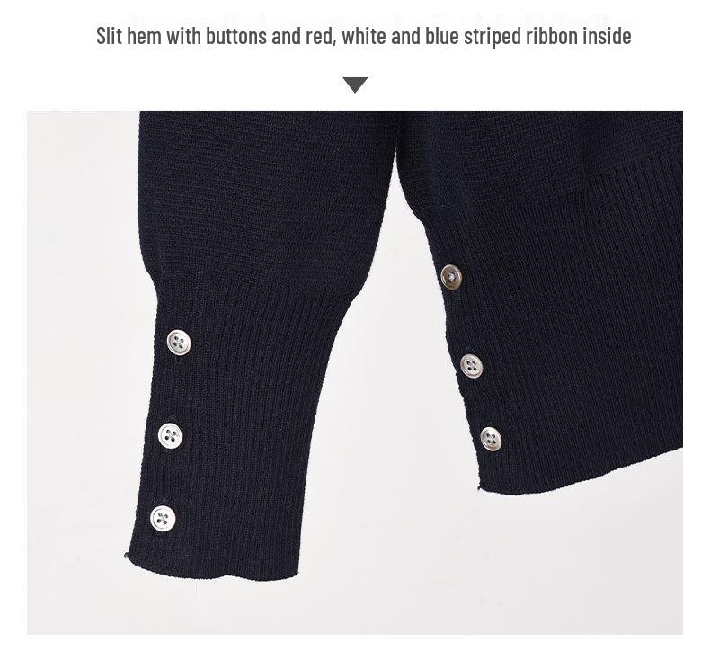 TB BROWIN V-neck Striped Wool Cardigan Sweater Casual Knitwear