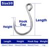 FishTrip Inline Single Hooks 25pcs Replacement Hook Lures Hook Wide Gap for Treble Replacement