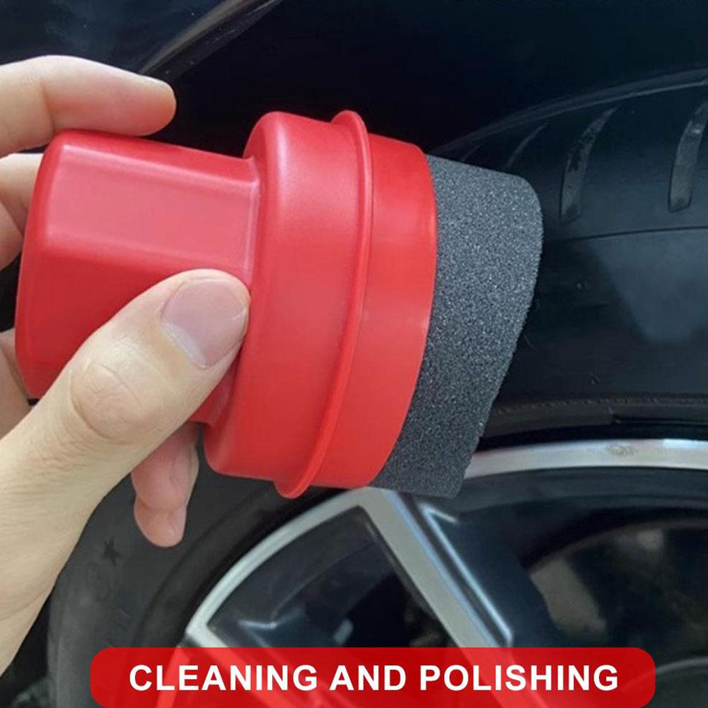 Esponja Aplicadora de Cera para Neumáticos Curva con Tapa Ergonómica Almohadilla de Limpieza y Abrillantado para Neumáticos de Coche Herramienta de Detallado Accesorio de Limpieza y Encerado para Coche