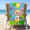 Ultra-Soft Beach Towel with Cocomelon Theme,Ideal for Pool - Camping, Diving - Perfect Travel Essential, Vibrant Beach Towel.