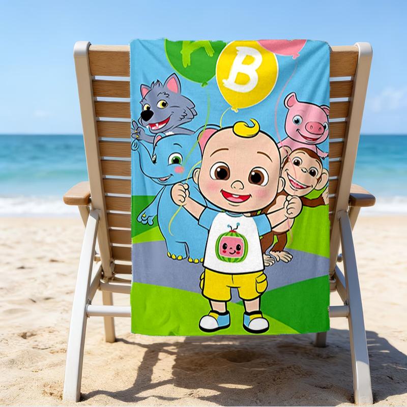 Ultra-Soft Beach Towel with Cocomelon Theme,Ideal for Pool - Camping, Diving - Perfect Travel Essential, Vibrant Beach Towel.