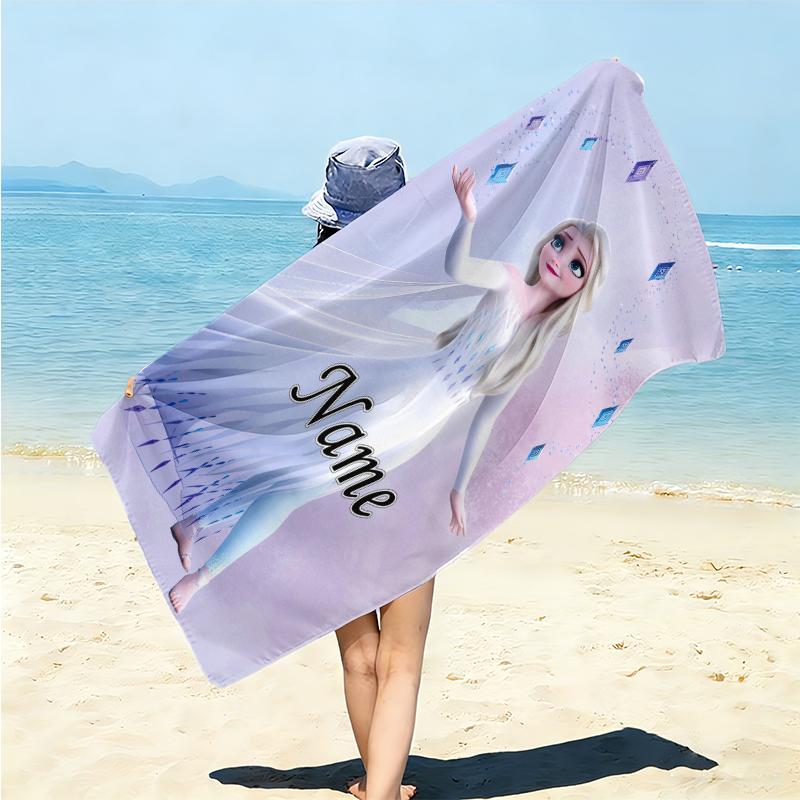 Personalized Elsa Olaf's Winter Magic Beach Towel Microfiber Beach Towel Thin Absorbent for Beach Swimming Yoga Bath Sports. 0910198