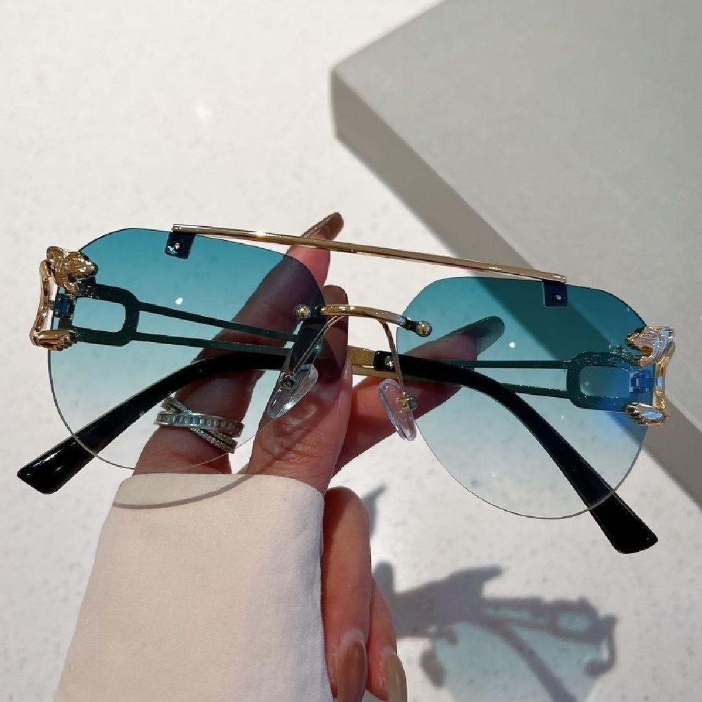 Sunglasses Women Luxury Rimless Vintage Fashion Glasses Lunette Oversized Shades De Soleil Femme Gafas De Sol Mujer Lentes