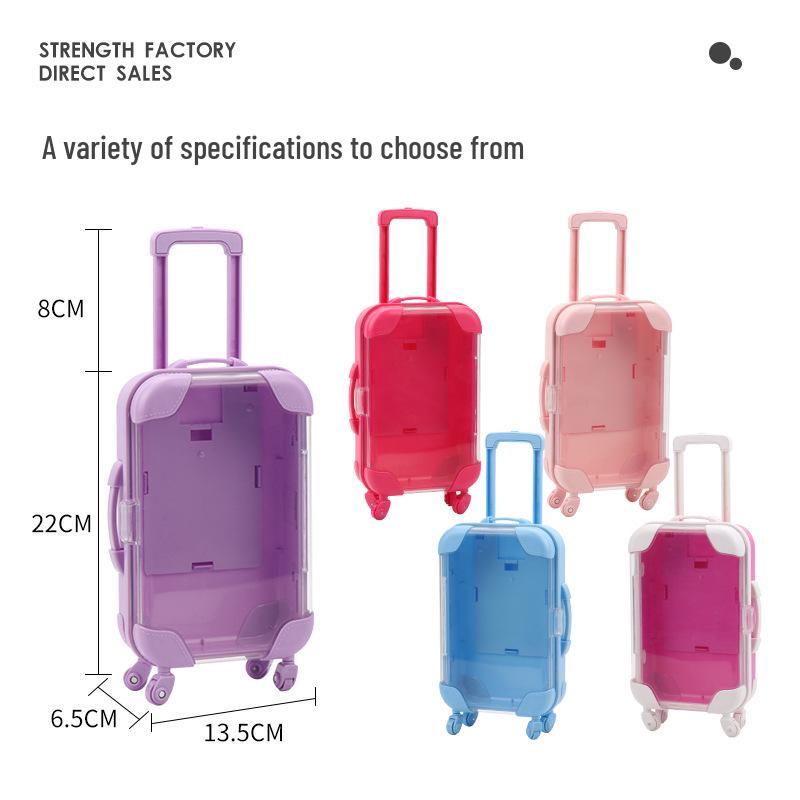 Transparent Pretend Play Makeup Trolley Case with False Eyelash Storage