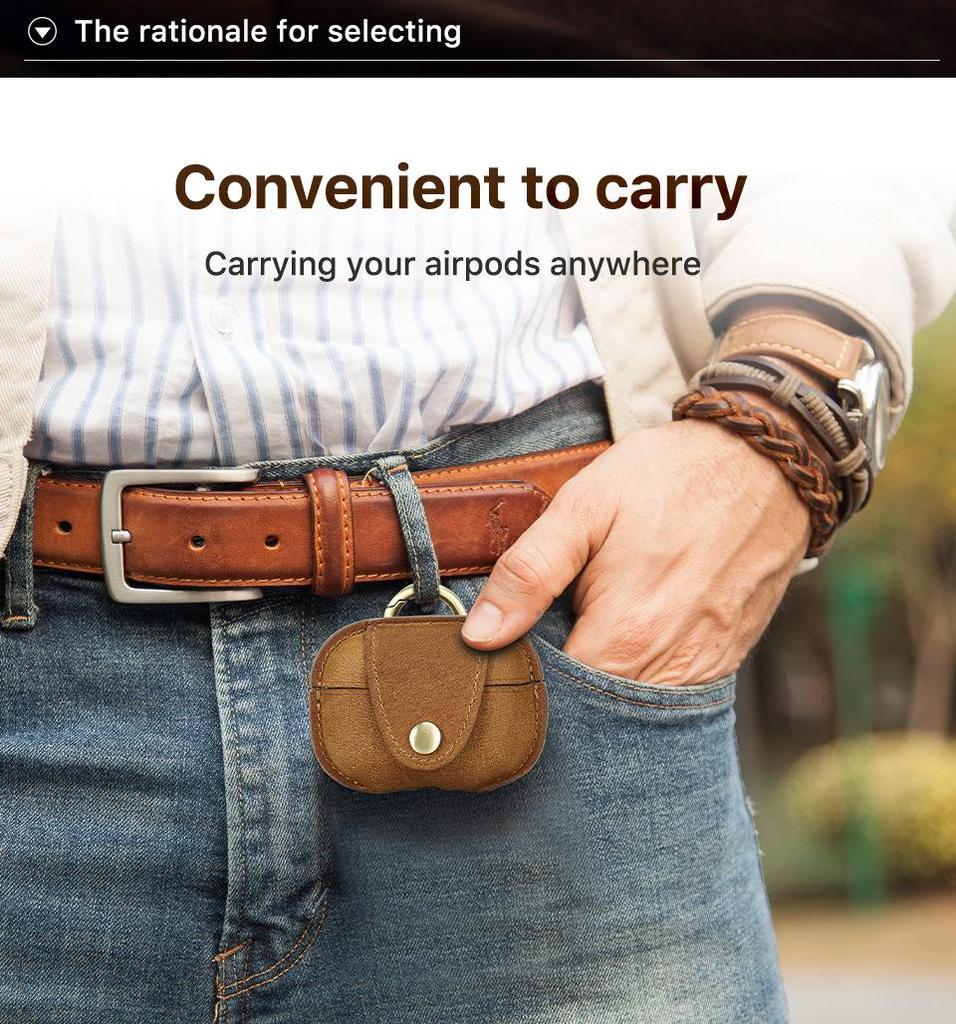 Handmade Genuine Leather Protective Case for AirPods Pro 2