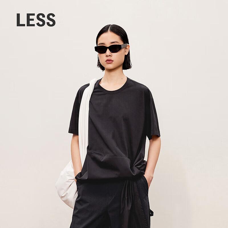 LESS 2024 Autumn Loose Cotton Asymmetrical T-Shirt S