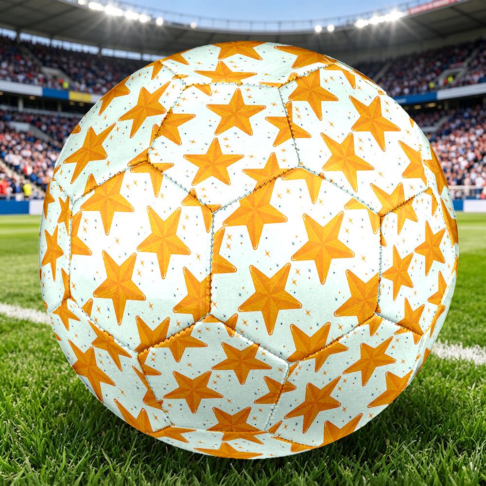 1PC Golden Star Soccer Ball Size 5 Football Machine Sewn Indoor/Outdoor Universal Football Gift W60