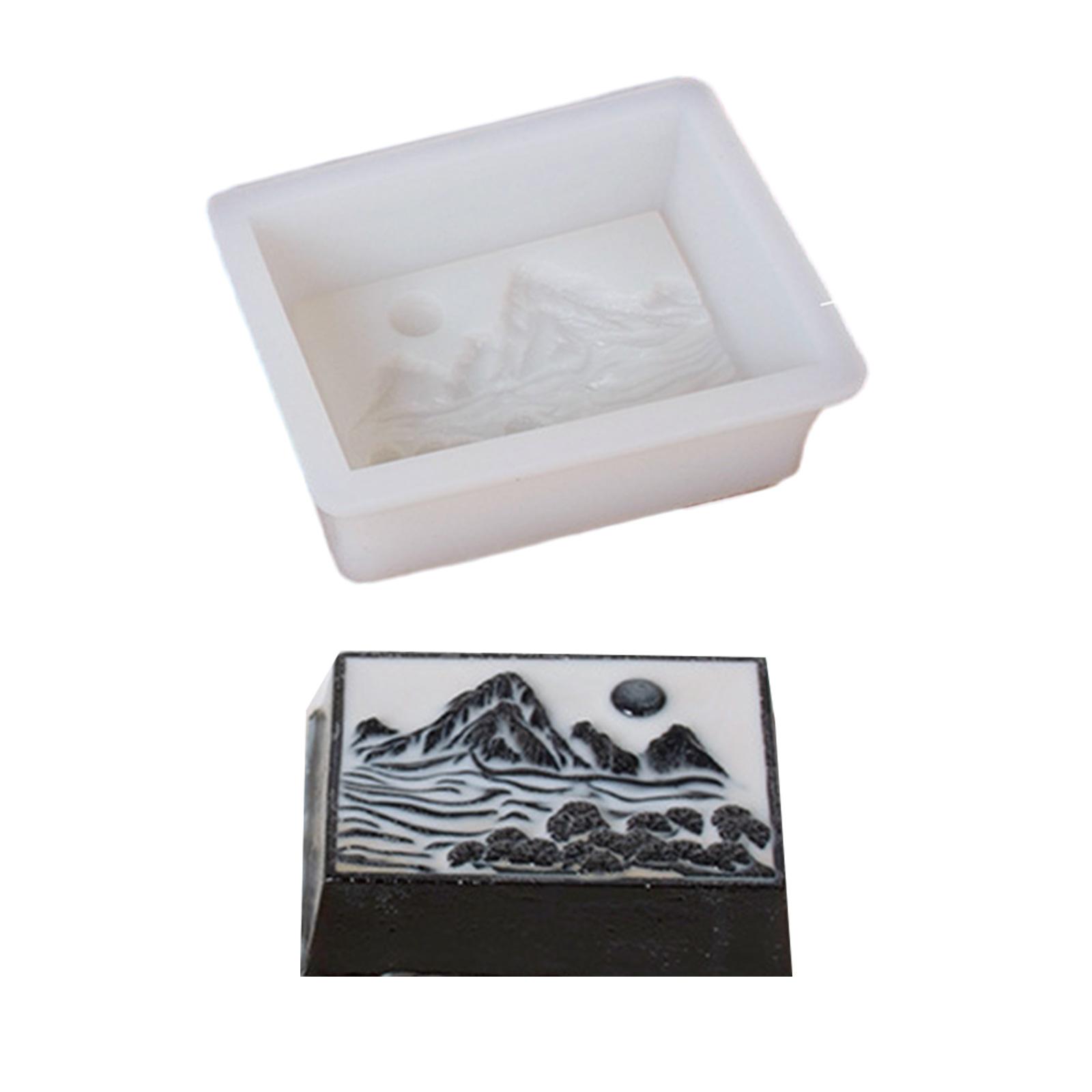 

Fondant Chocolate Molds Landscape Painting Silicone Molds Mousses Cake Decorating Tool Candle Soap Molds Easily Clean