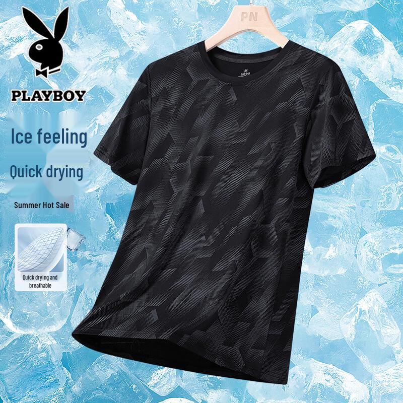 PLAYBOY Men s Ice Silk Quick-Dry T-Shirt M