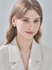 [ELLE Jewelry] 14K GF White Glass One-Touch Earrings ELGPEE538