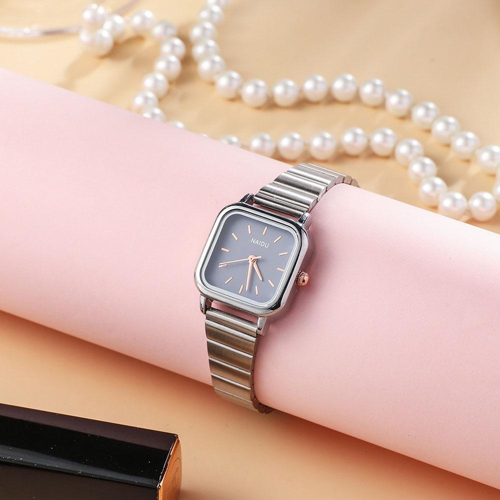 Women's Simple Square Dial College Style Wrist Watch For Birthday Gifts