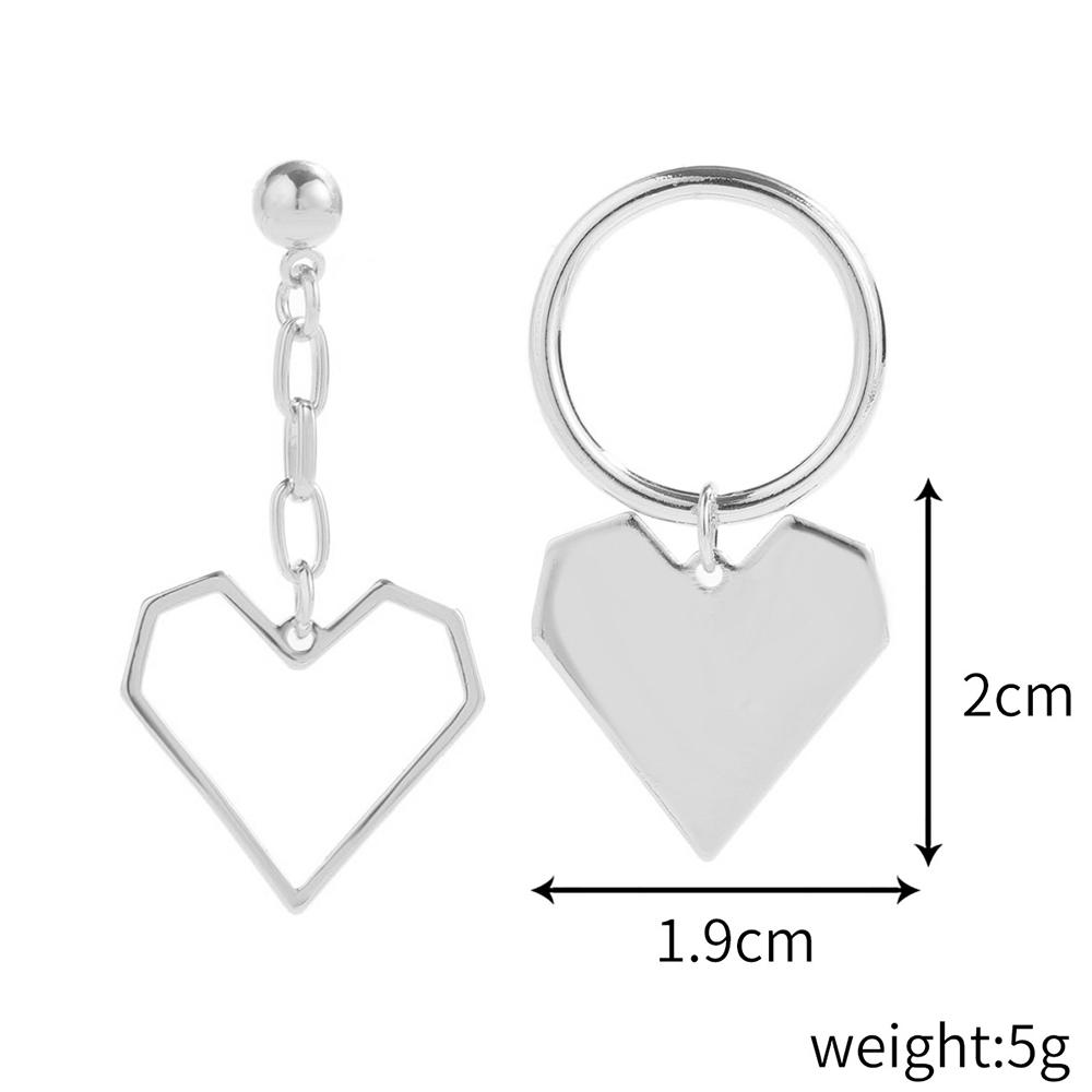 2022 Korean Fashion 18k Gold Plated Rhinestone Heart Shape Earrings Purple Crystal Heart Drop Earrings for Women