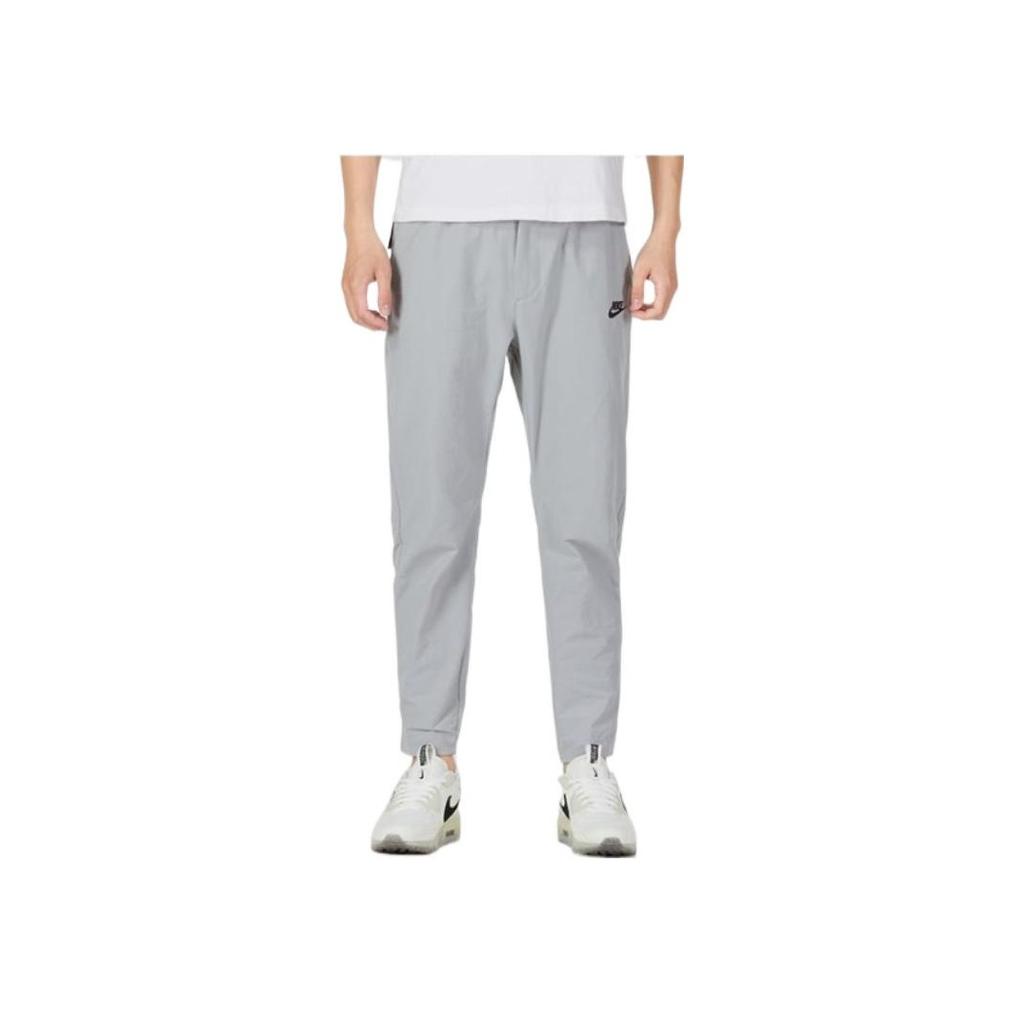 Nike Solid Logo Print Elastic Waist Straight-Leg Knit Sweatpants Men Bottoms Grey DM6622-012