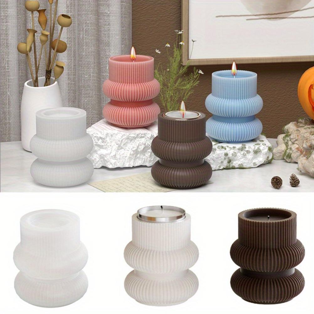 DIY Handicrafts Silicone Molds Candles Geometric 3D Cylindrical Candle Mold Home Decoration Silicone Mold Candle Making Supplies