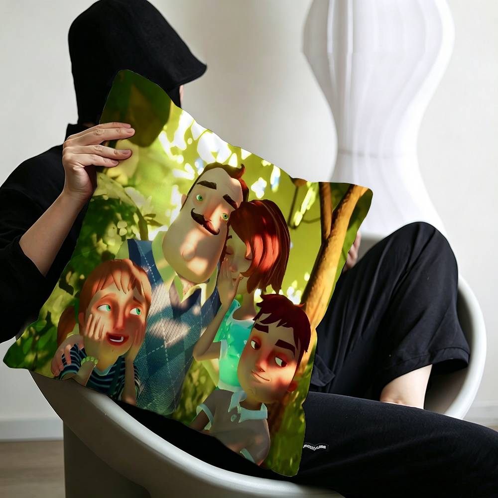 Game Hello NNeighbor  Cushion Cover Car Throw Pillow Case For Sofa Car Christmas Gift xcm xcm