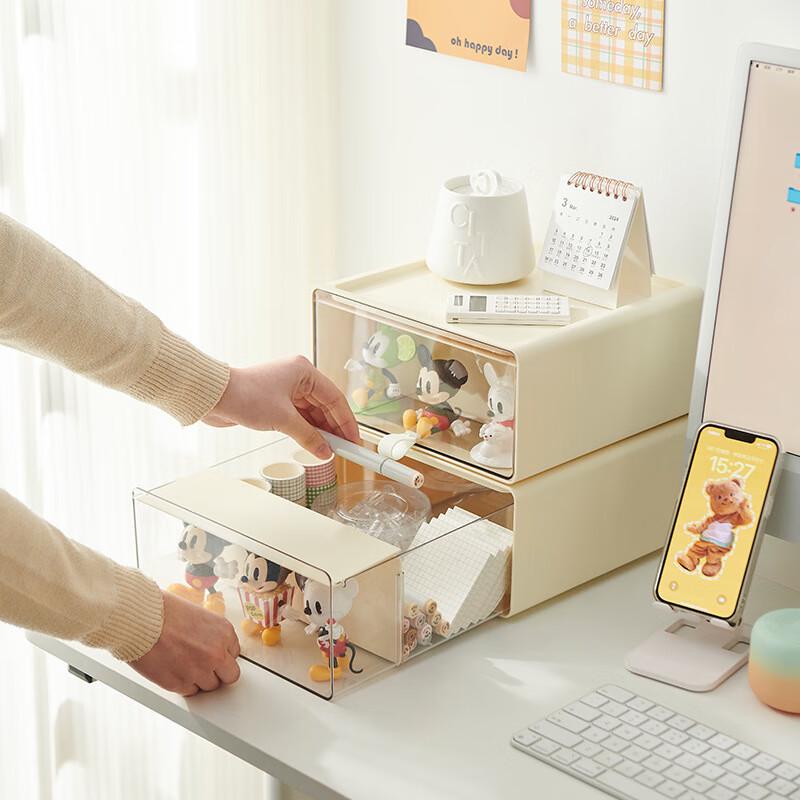 Cream Style Transparent Desktop Drawer Organizer