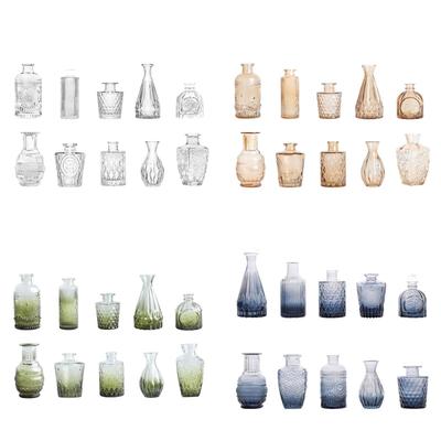 10 Pieces Glass Bud Vases Flower Arrangement Display for Kitchen Living Room