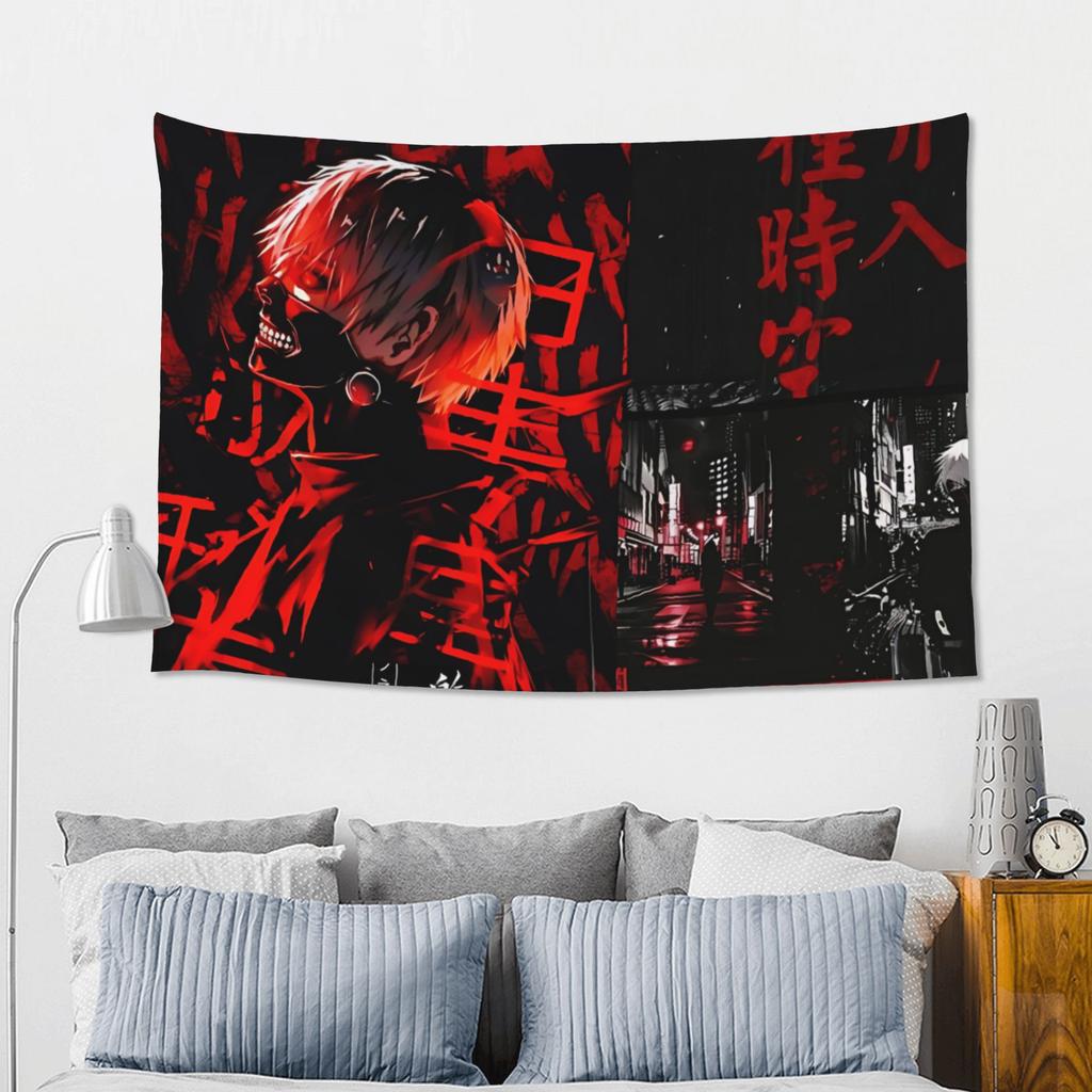 Halloween Tokyo Ghoul Kaneki Cutecore Tapestry Wall Hanging Blanket Tapestry Home Decor Items Wall Decorations