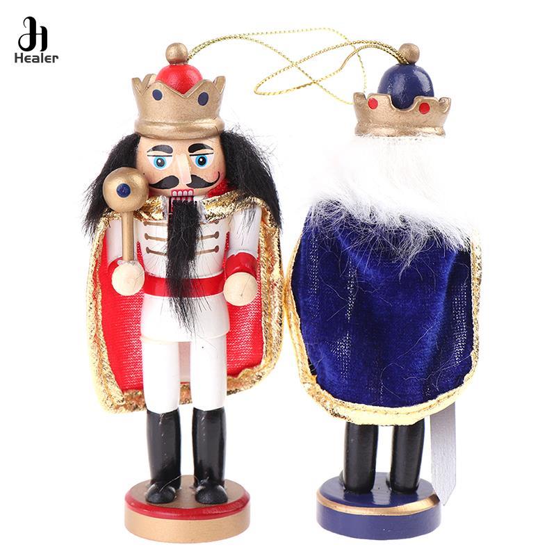 1pc 12/10.5cm Wooden Nutcracker Doll Soldier Miniature Figurines Handcraft Puppet New Year Christmas Ornaments Home Decor random