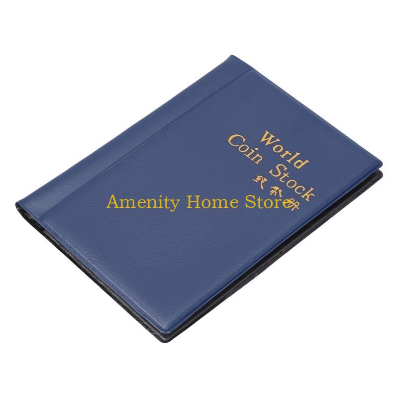 F26C Coin Album, 10 Pages Storage Sheets with 120 Coins Pockets Penny Collection Book Mini Money Collecting Holder for Coin