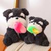 Non-Toxic Lovely Plush Black Dog Dolls Cute Toy Stuffed Soft Dog With Slipper Pillow Birthday Gifts