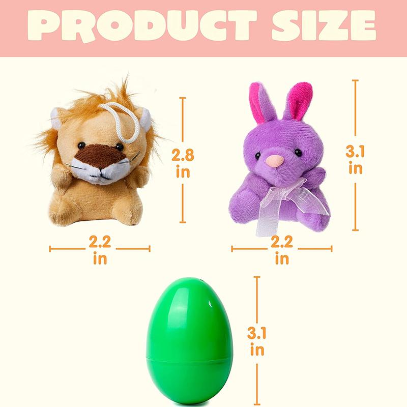 Prefilled Easter Eggs Of Mini Stuffed Animal Plush Toys For Kids Party Favors Classroom Prize Supplies