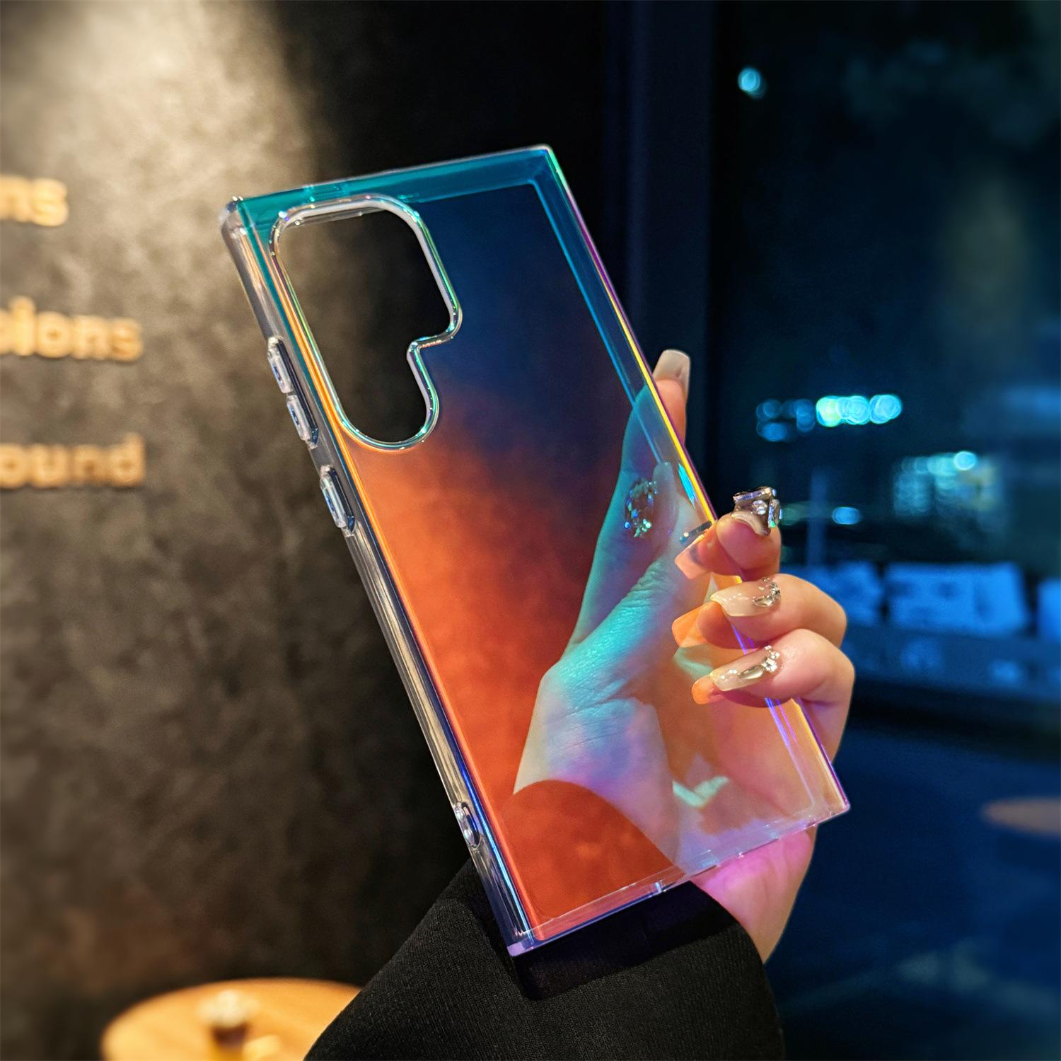 

Подходит для чехла для мобильного телефона Samsung S24ultra Чемодан Хамелеон S25 Градиентный Лазерный Магнитный Чехол S23 Чехол для мобильного телефона S25