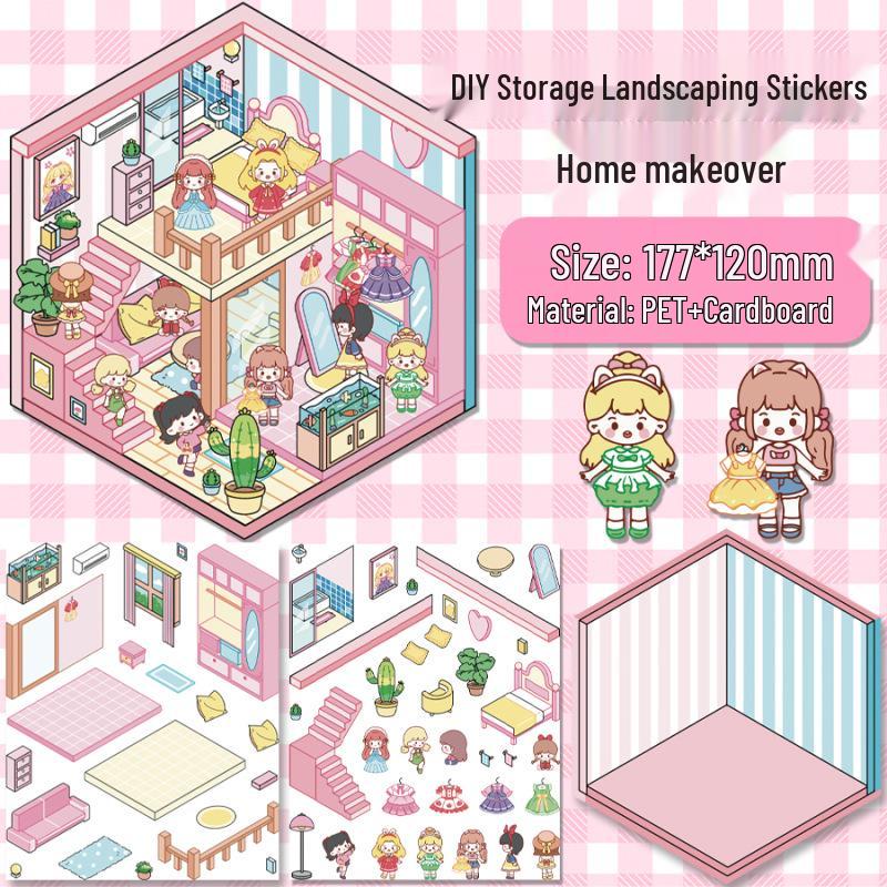 3D Miniature Scene Collage Stickers: Cute Decompression Handbook Stickers