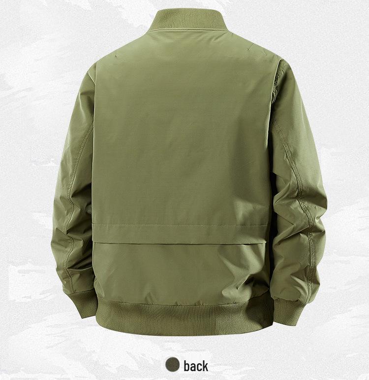 Men's Thickened Cotton Baseball Collar Jacket - Windproof American Workwear Style, Warm Autumn/Winter Outerwear