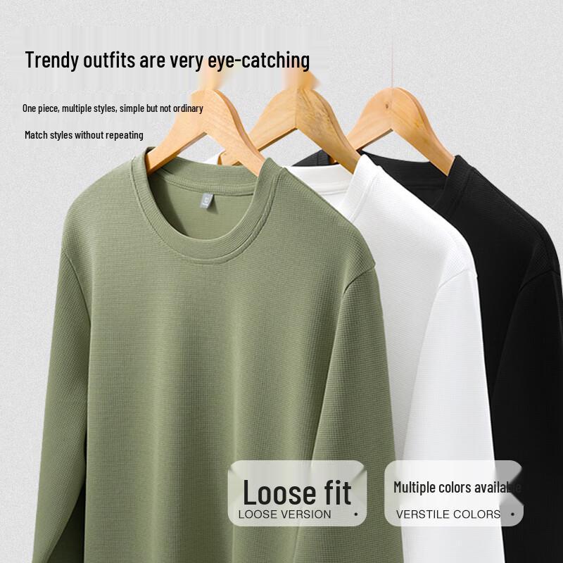 Jeanswest Men's Waffle Knit Long-Sleeve T-Shirt