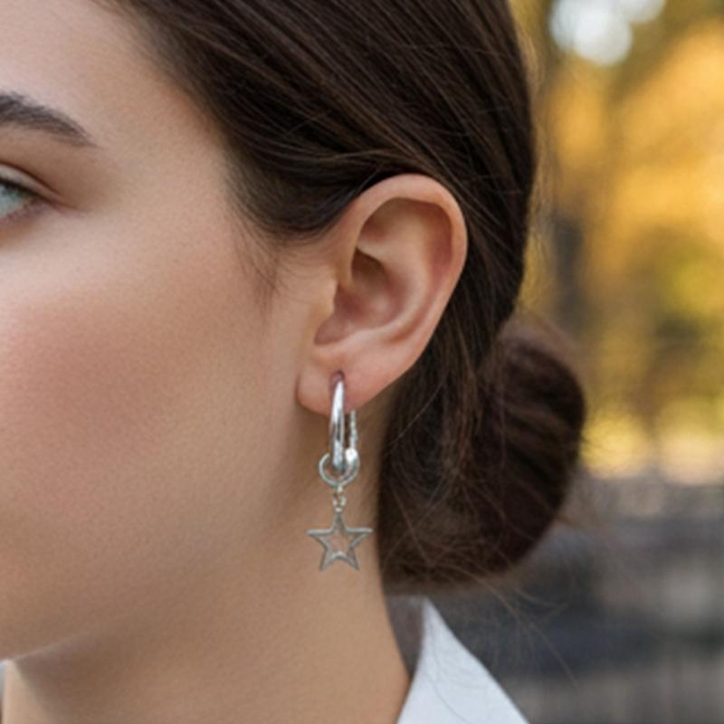 Modische Fünfzackige Sternohrringe Allergieresistenter Stahl Leicht Bequem Für Empfindliche Haut